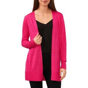 Halogen‎ linen blend Cardigan Sweater Pink Long Sleeve Open Sheer
